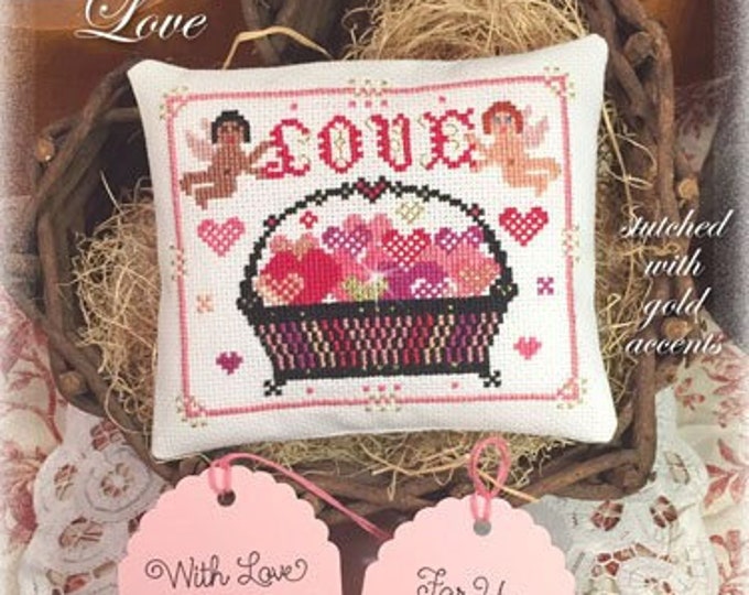 TOKENS of LoVE PDF Instant Download CalicoConfectionery cross stitch pattern chart hearts Valentine's Day cherubs