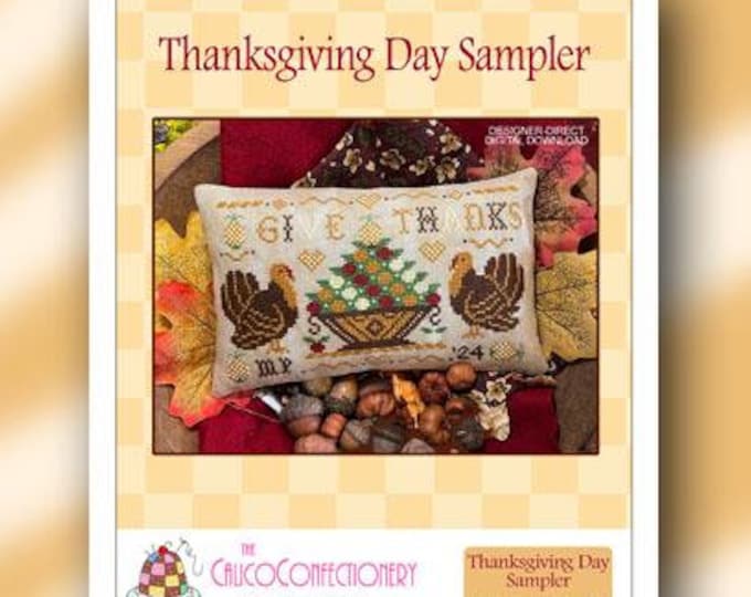 THANKSGIVING DaY SAMPLER Paper/Mailed counted cross stitch pattern CalicoConfectionery Fall Harvest
