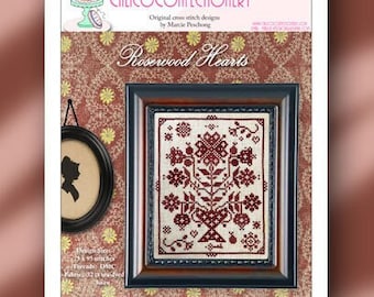 ROSEWOOD HEARTS Paper/mailed Counted Cross Stitch Pattern