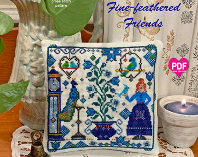 FINE fEATHERED FRIENDS PDF/Instant Download counted cross stitch pattern CalicoConfectionery Birds