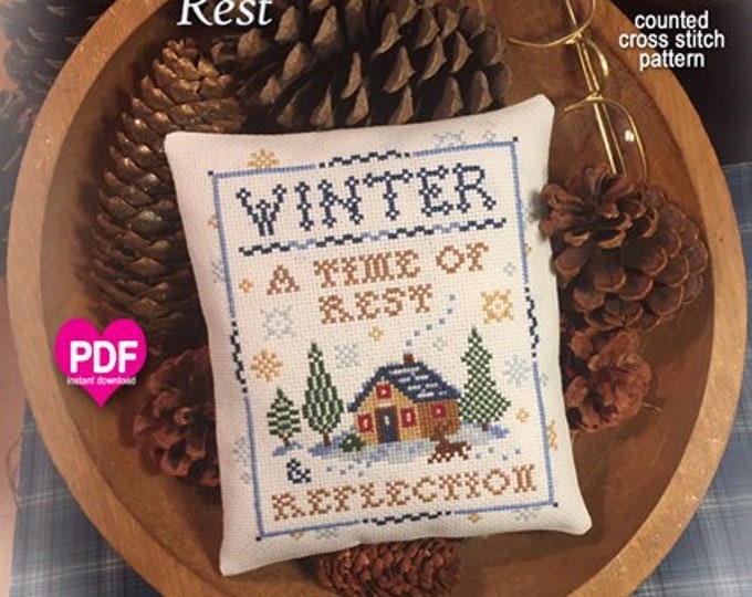 WiNTER'S REST PDF/Instant Download counted cross stitch pattern CalicoConfectionery Winter