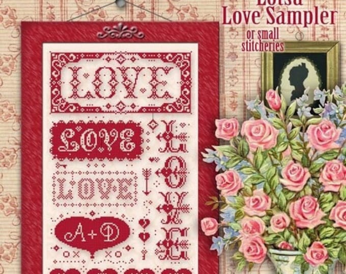 LoTSA LoVE SAMPLER PDF Instant Download CalicoConfectionery cross stitch pattern chart hearts Valentine's Day