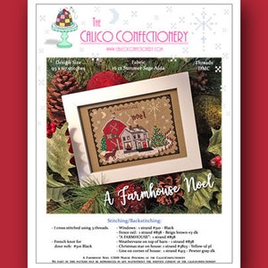 A FARMHOUSE NOEL PAPER/Mailed cross stitch pattern CalicoConfectionery Christmas Tree Star Scene