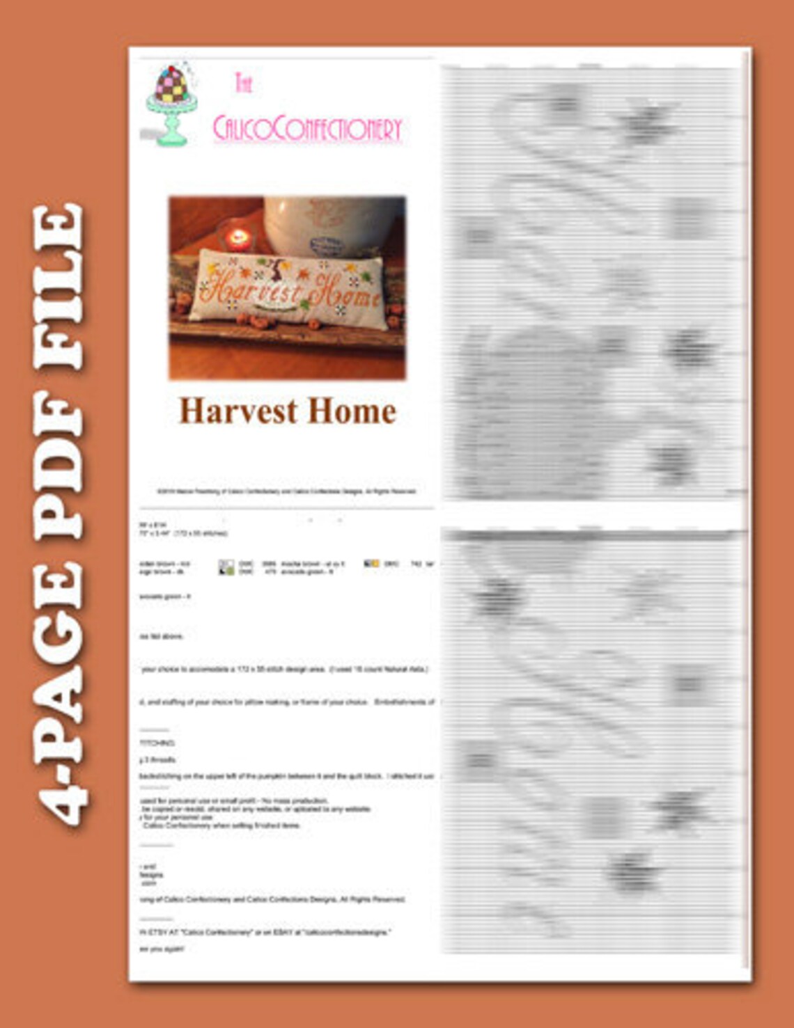 HARVEST HOME PDF Instant Download Counted Cross Stitch Pattern ...