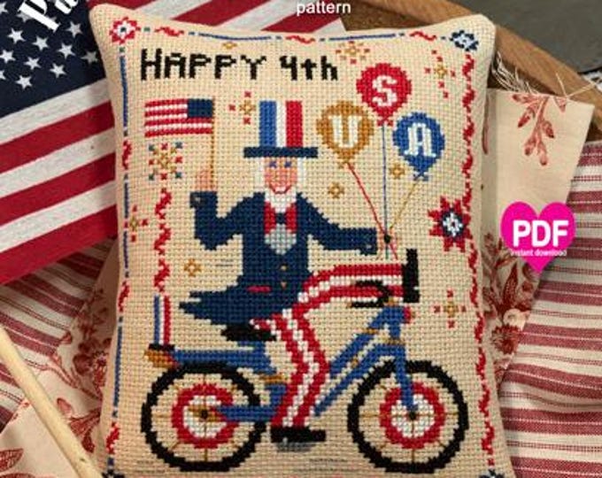 PARADE SAMMY PDF/Instant Download counted cross stitch pattern CalicoConfectionery Patriotic 4th of July Independence