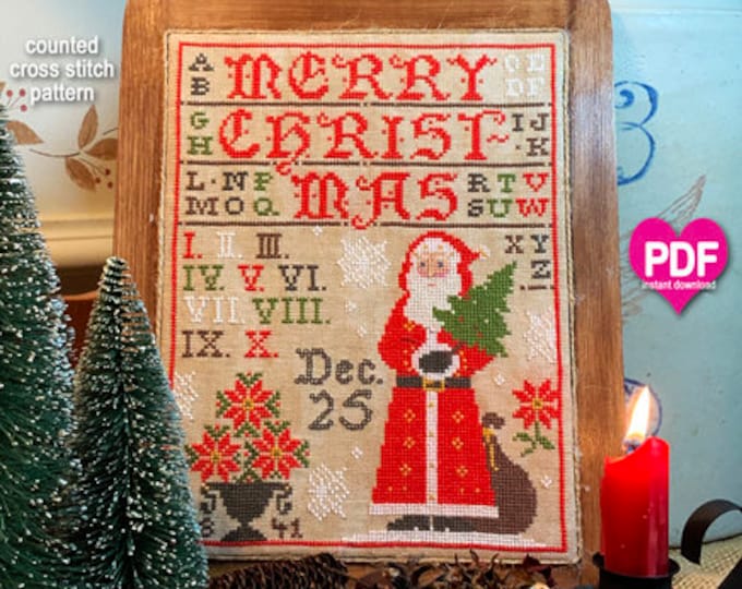 FATHER CHRISTMAS SaMPLER PDF/Instant download CalicoConfectionery Christmas Santa
