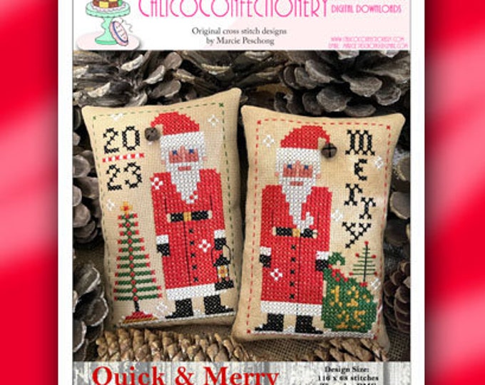NEW!  QUiCK & MERRY St. NiCKS Paper/Mailed counted cross stitch pattern CalicoConfectionery Christmas Santa Tree