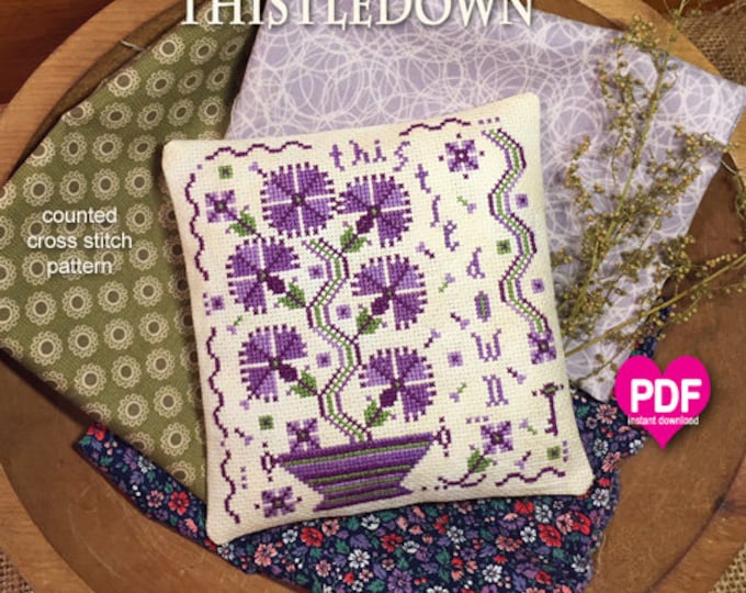 THISTLEDOWN PDF/Instant Download counted cross stitch pattern CalicoConfectionery Floral