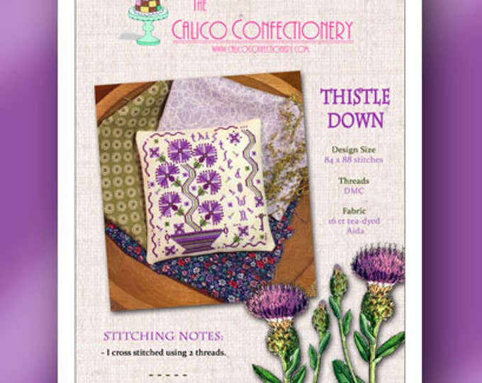 THISTLEDOWN PaPER/MAILED counted cross stitch pattern CalicoConfectionery Floral