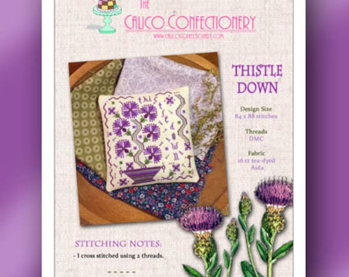 THISTLEDOWN PaPER/MAILED counted cross stitch pattern CalicoConfectionery Floral