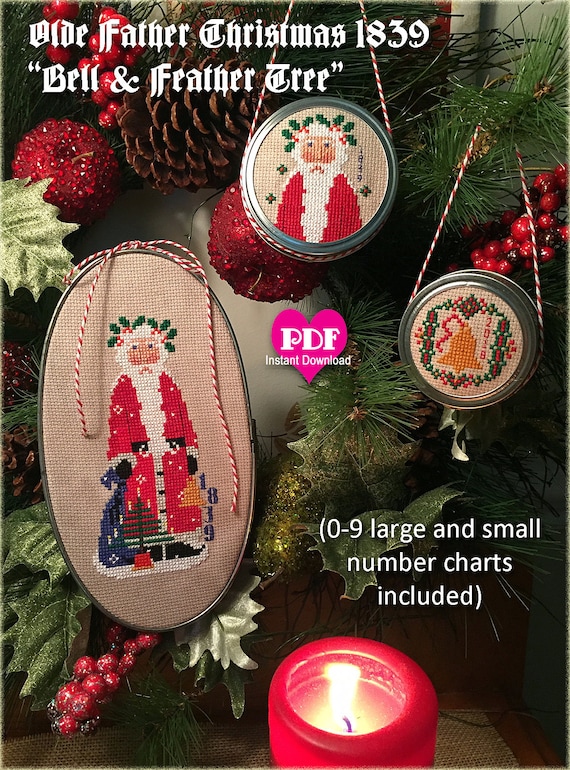 Olde Father Christmas Cross Stitch Pattern, Santa Ornament (PDF) CalicoConfectionery