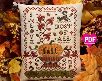 FALL MoST of ALL PDF/Instant Download counted cross stitch pattern CalicoConfectionery Autumn pumpkin