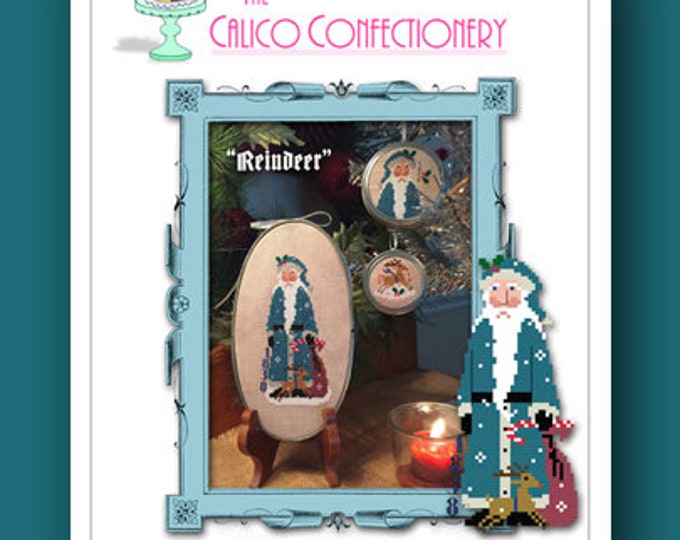 OLDE FATHER CHRISTMAS 1838 Paper/Mailed counted cross stitch pattern CalicoConfectionery Christmas Santa ornament primitive