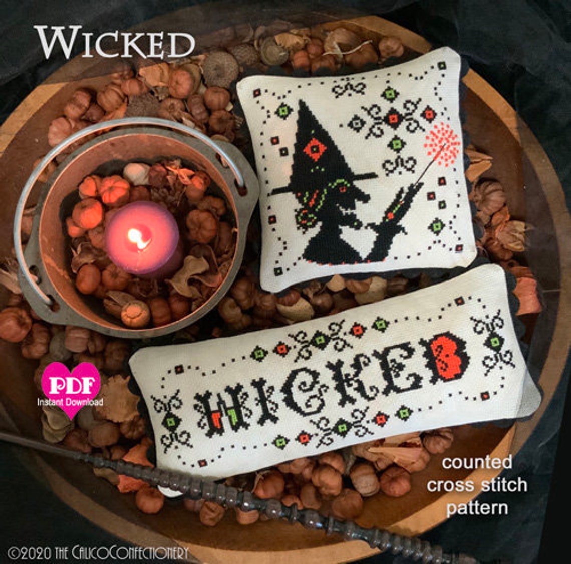 WICKED PDF Instant Download Counted Cross Stitch Pattern ...