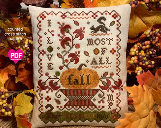 FALL MoST of ALL PDF/Instant Download counted cross stitch pattern CalicoConfectionery Autumn pumpkin