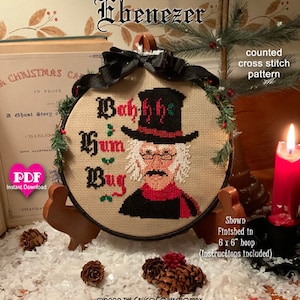 EBENEZER PDF/Instant counted cross stitch pattern CalicoConfectionery Christmas Scrooge