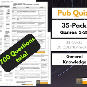 700 Trivia Questions - 35-Pack of General Knowledge Questions & Answers