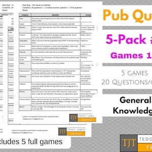 100 Trivia Questions - 5-Pack of General Knowledge Questions & Answers - Set #1