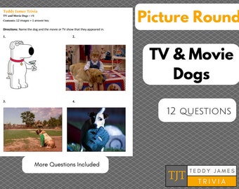 Trivia Questions - Picture Round - TV and Movie Dogs #1 - Printable