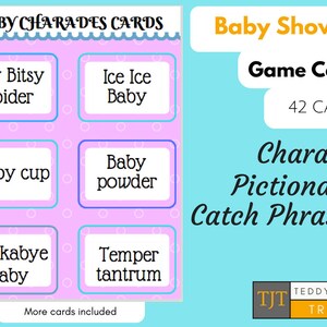 Baby Shower Charades - Game Cards - Printable