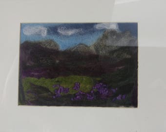 Scottish highlands needle felted wool picture
