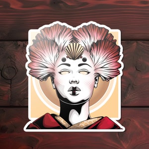 Koralle Geisha Meerjungfrau - Vinyl Aufkleber