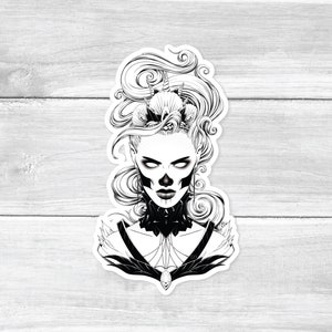 Totes Meer - Totenkopf Meerjungfrau Portrait - Vinyl Aufkleber