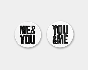 You and Me, Me and You Enamel Pins by Anthony Burrill