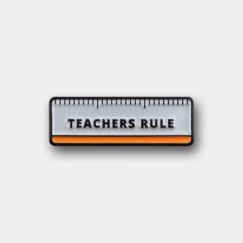 Teachers Rule Enamel Pin Etsy