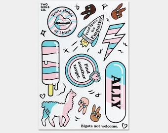 Trans Rights Charity A6 Sticker Sheet