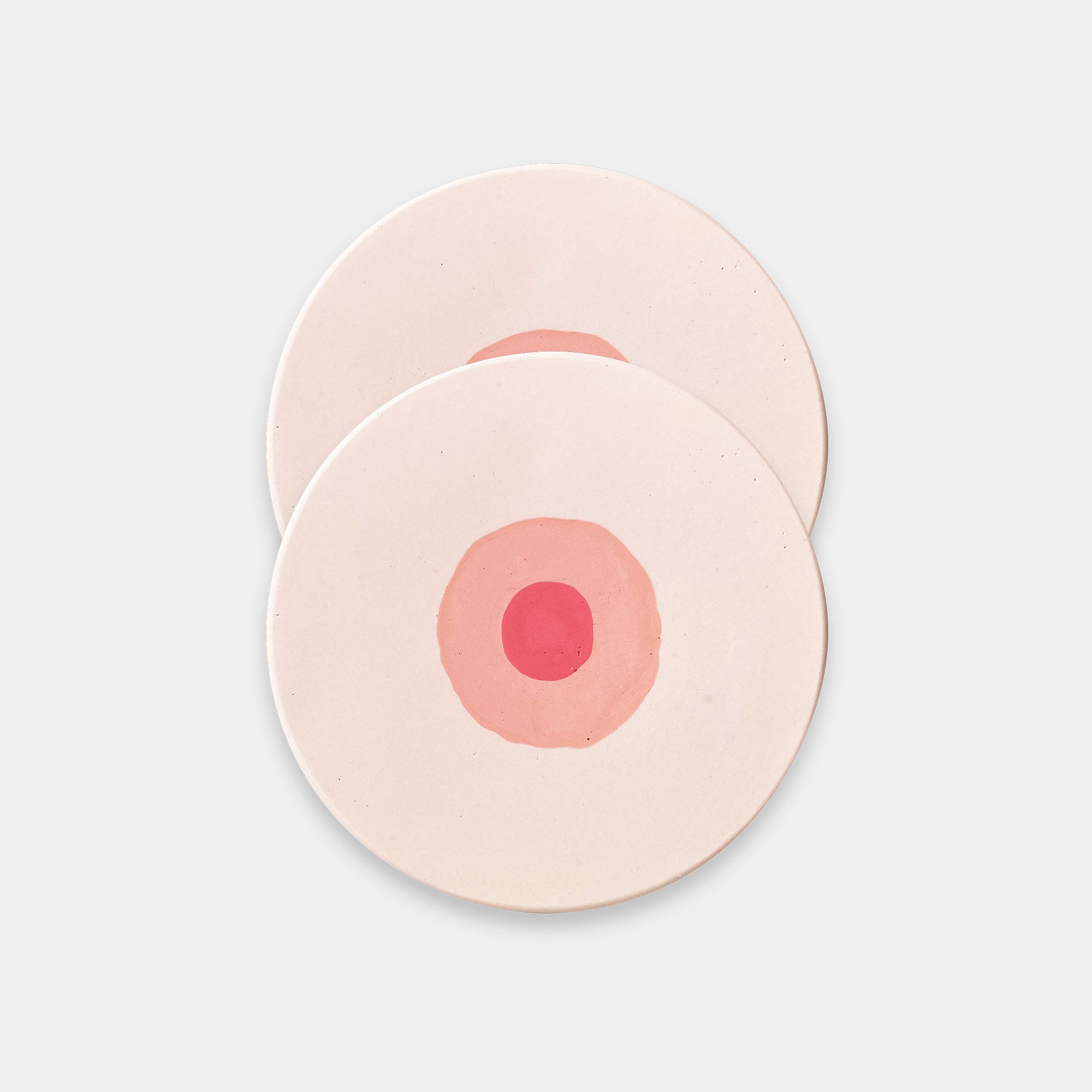 Set of 2 Handmade Jesmonite Boobie Coasters