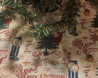 18 inch diameter Antique Christmas motifs small tabletop tree skirt