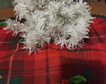 18 inch diameter Red and green plaid small Christmas tree skirt