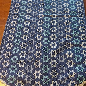 42 x 10 1/2 inch Star of David  Hanukkah table runner