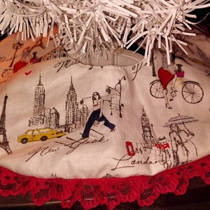 Mini 10 inch diameter fashonista  tree skirt.