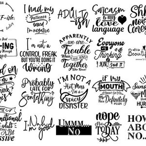 Sarcastic svg bundle Sarcasm Funny Sassy Quote Sayings Humorous Mom sticker Svg, Cut File for Cricut, Silhouette Shirt designs digital