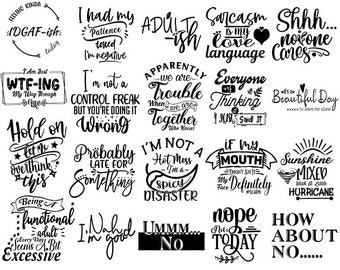 Sarcastic svg bundle Sarcasm Funny Sassy Quote Sayings Humorous Mom sticker Svg, Cut File for Cricut, Silhouette Shirt designs digital