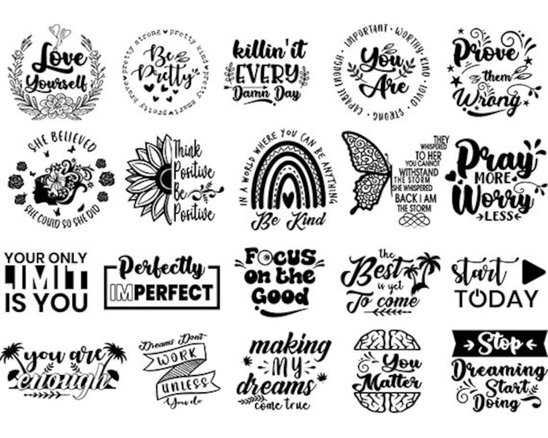 Inspirational Svg Bundle Motivational Svg Quotes Mental Health Self ...