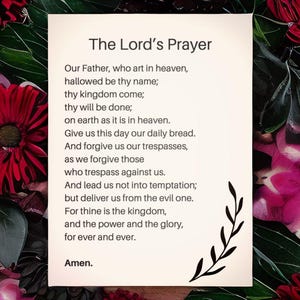 The Lord's Prayer, INSTANT DOWNLOAD, Printable Art, Poster, Christian, Prayer, Bible Verse, Scripture, 16x20, 8x10, 8.5x11, Multiple sizes