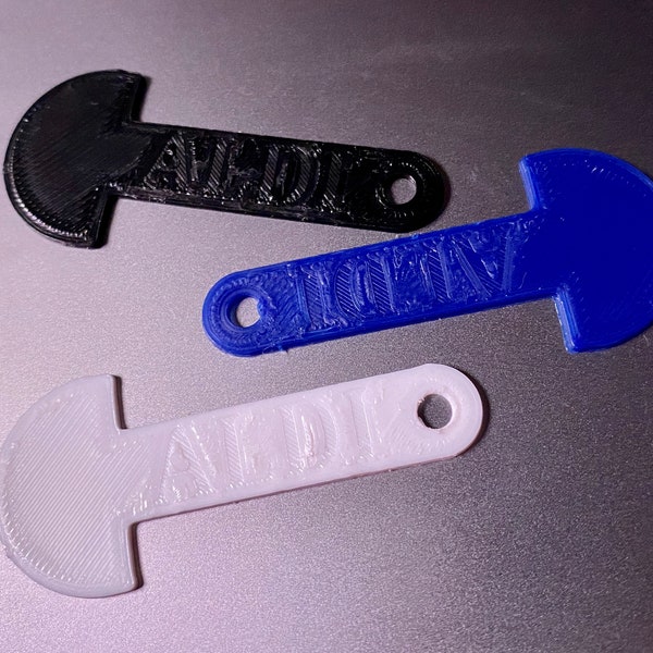 REMOVABLE Aldi Cart Token. 4 color choices, Quarter Token. 3D Printed Plastic Aldi Quarter Token for Shopping Cart, Removable Cart Coin