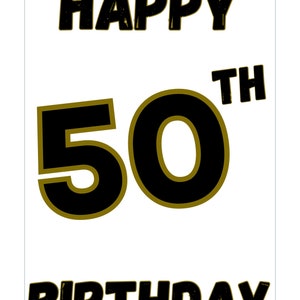 3 Sign Pack, 50 Years, Printable, INSTANT DOWNLOAD, Poster, Birthday ...