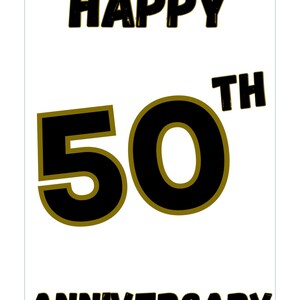 3 Sign Pack, 50 Years, Printable, INSTANT DOWNLOAD, Poster, Birthday ...