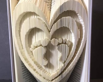 BABY FEET HEART Book Fold Pattern  R146