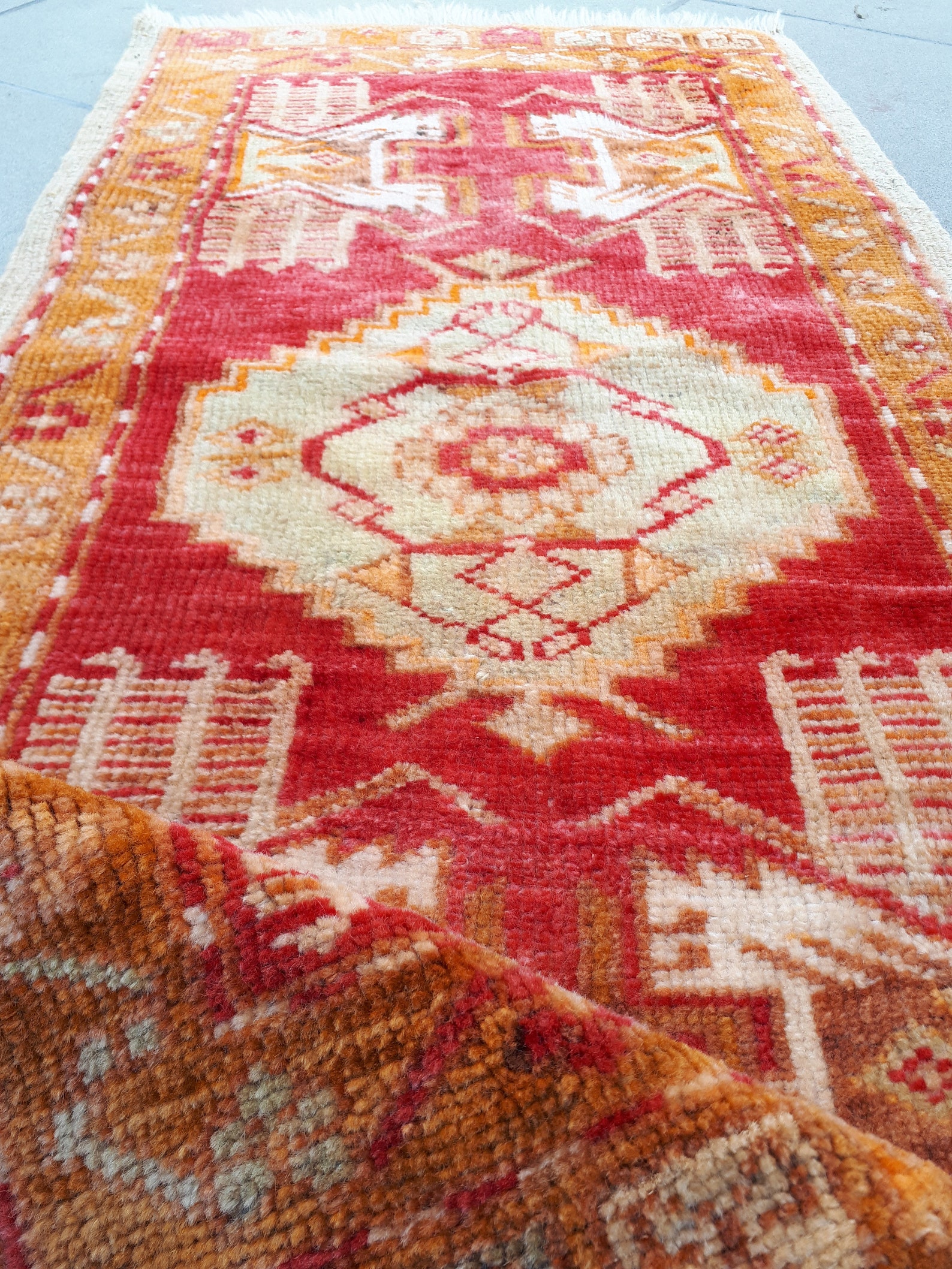 Vintage Small Rug 2x3 Turkish Rug Small Red Rug Small Etsy