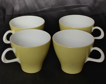 Thomas (Rosenthal) Olive Green Finlandia Range Porcelain 4 x Coffee Cups/Cans