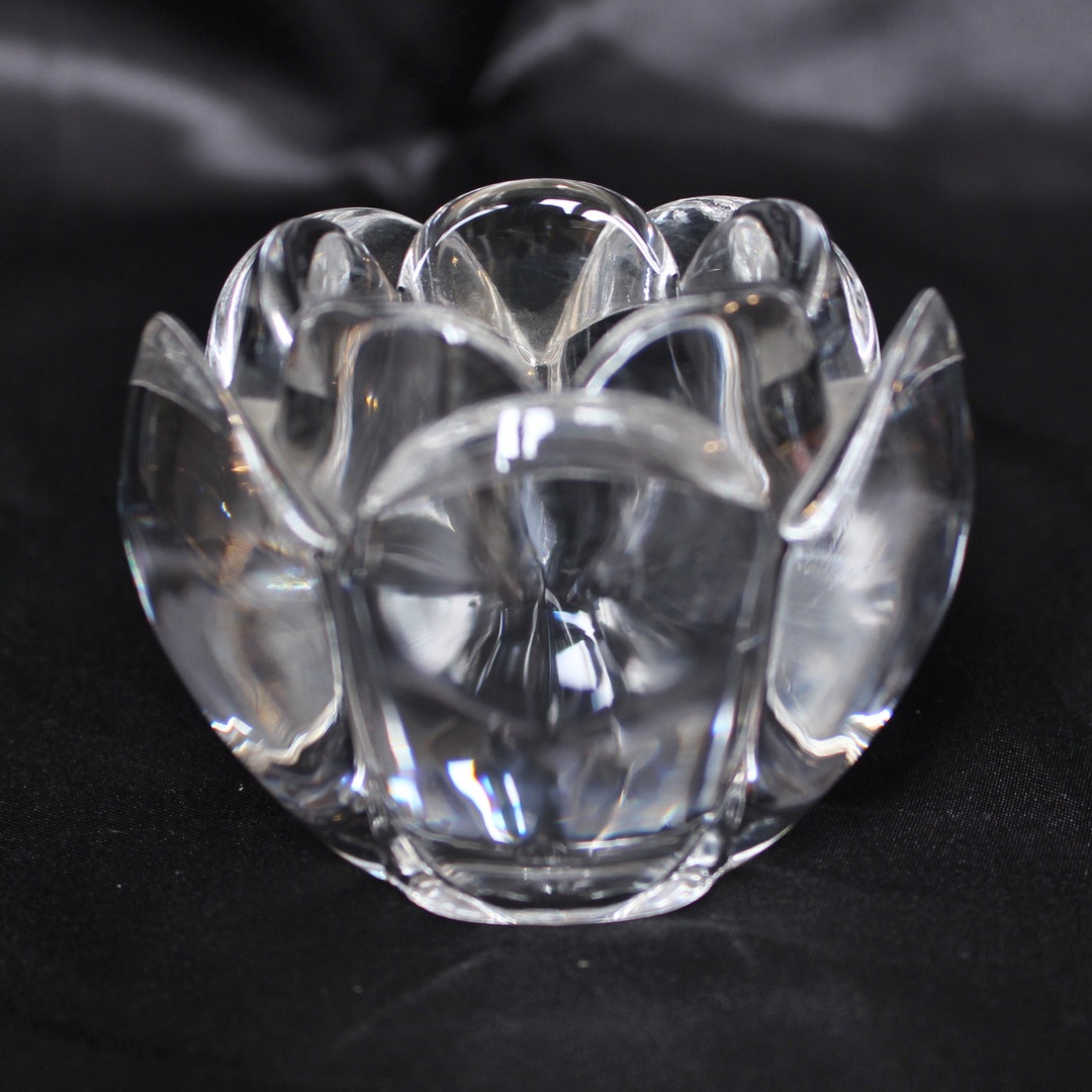 Danish Holmegaard Crystal Glass Lotus Flower Candle/tealight Etsy