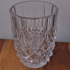 Vintage Belgium Art Deco Val Saint Lambert Crystal Glass Vase 6.75" tall