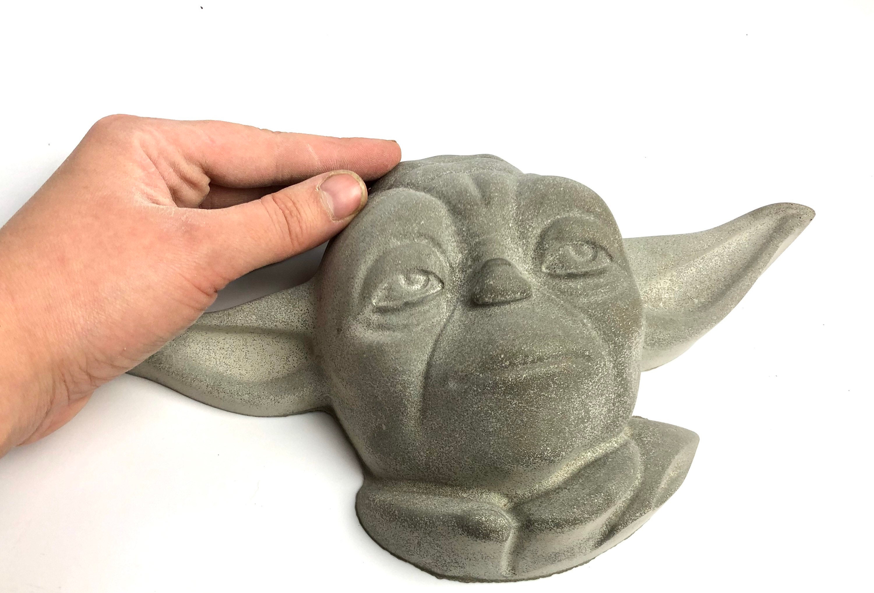 Large Concrete yoda headconcrete buststar wars Etsy