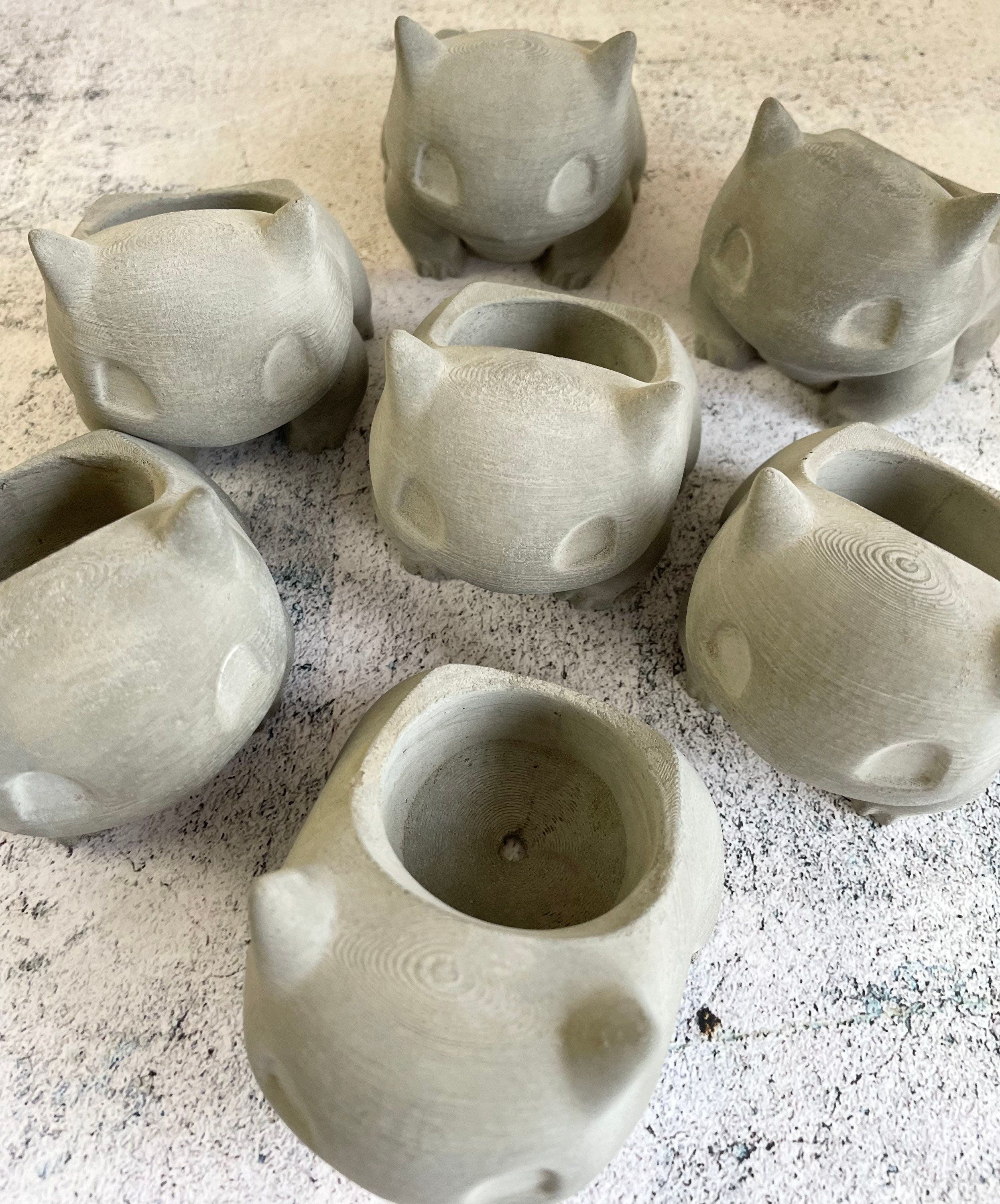 Hey everyone! I'm currently selling small concrete Bulbasaur pot filler. If  you're interested I'm currently selling them on my  shop. : r/succulents