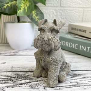 Concrete schnauzer ornament | Dog statue | paperweight | Pet Grave Markers | dog memorial | schnauzer gift | pet memorial